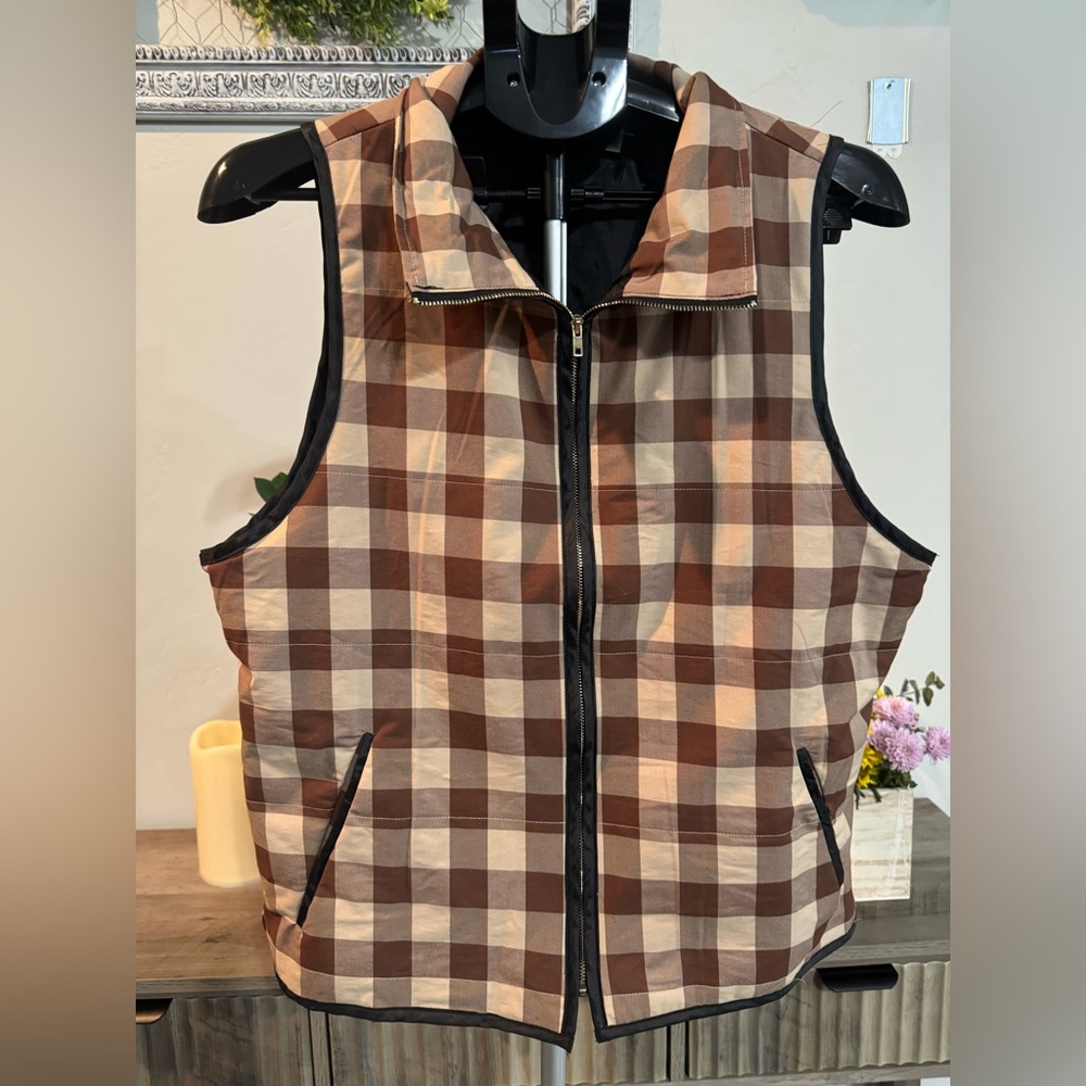 Brown Checkered Vest